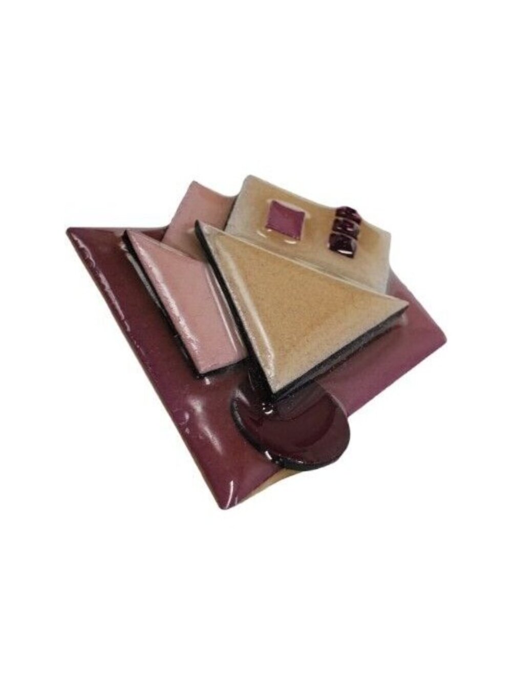 Vintage House Pin by Lucinda Brooch Pink Beige Enamel Resin - Picture 8 of 9